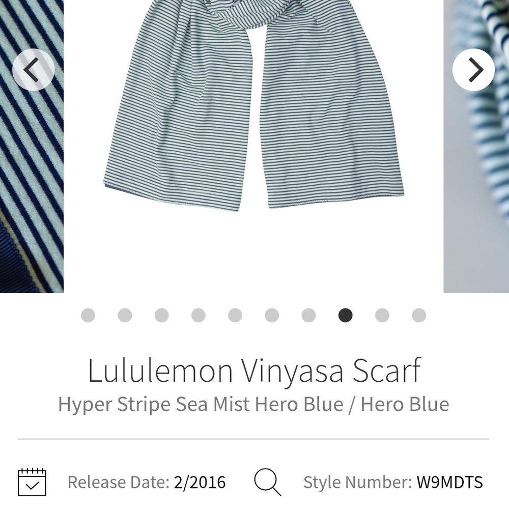 Lululemon Athletica Vinyasa Striped Scarf